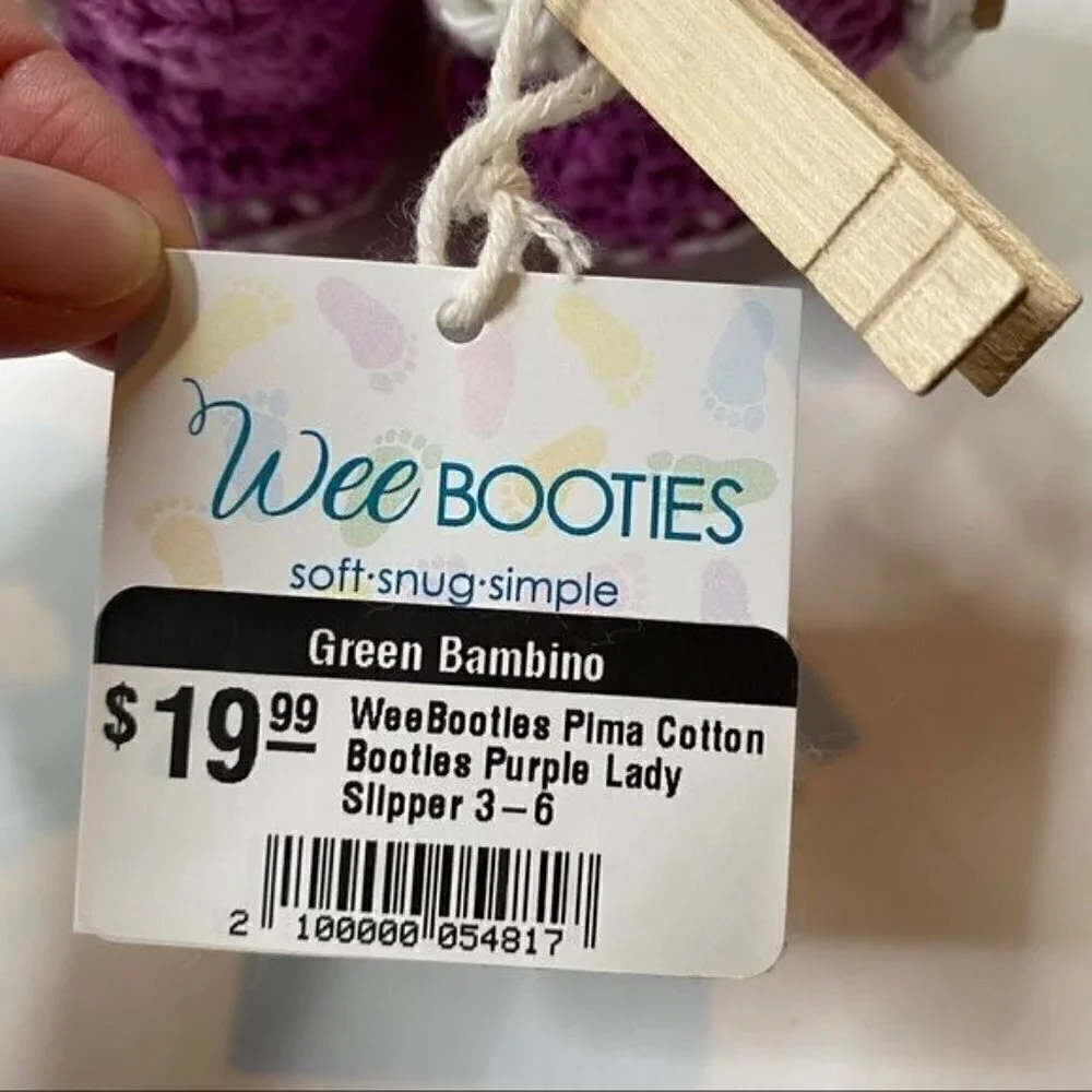 Wee Booties Purple Crochet Hat & Booties NWT 3-6M
